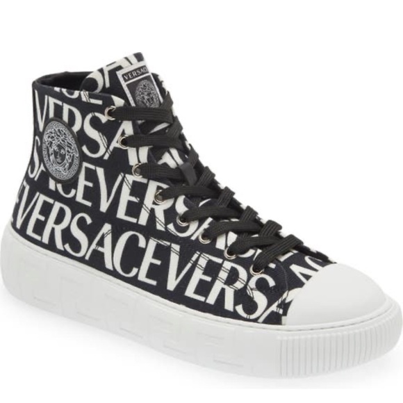 Versace Other - Mens Versace La Greca Logo Print High Top Sneakers size 7